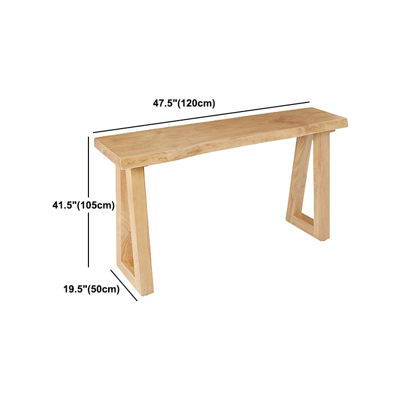 Modern Solid Wood Bar Table Set 1/5 Pieces Double Pedestal Pub Table Set in Natural