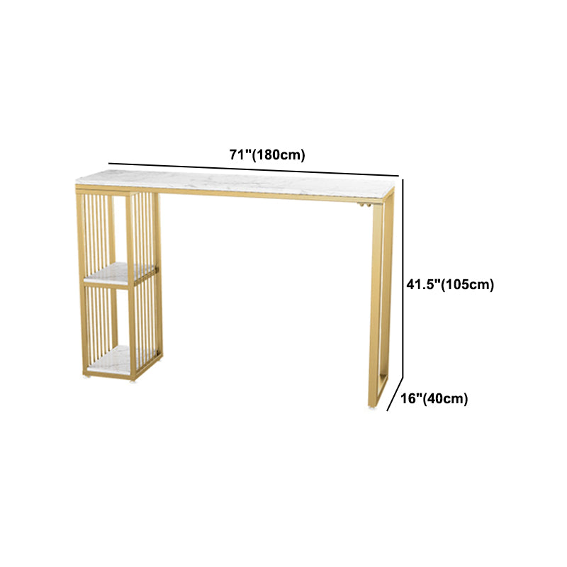 Glam 1/2/3 Pieces Metal Bar Table Set Rectangle Bar Table with High Stools for Home