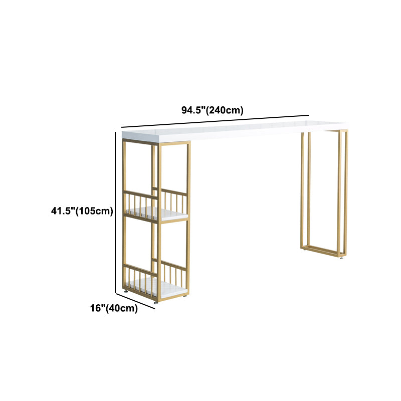 Glam 1/2/3 Pieces Wood Bar Table Set Rectangle Bar Table with High Stools for Kitchen