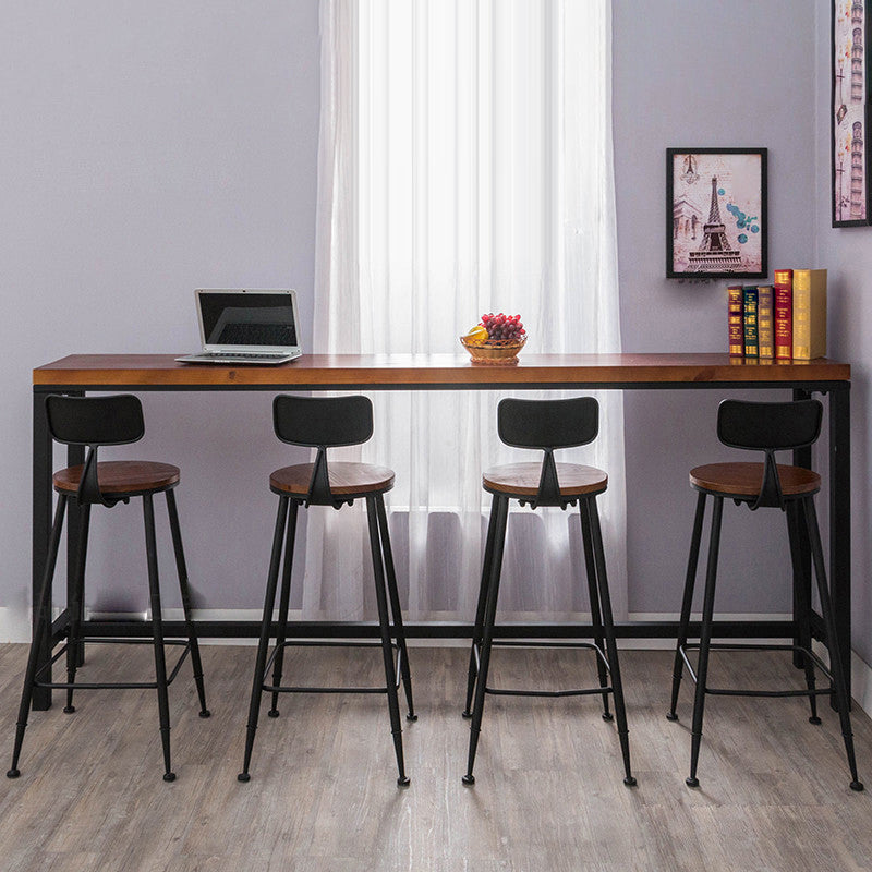 Industrial Trestle Pub Dining Set 1/2/5 Pieces Solid Wood Rectangle Bar Pub Table Set