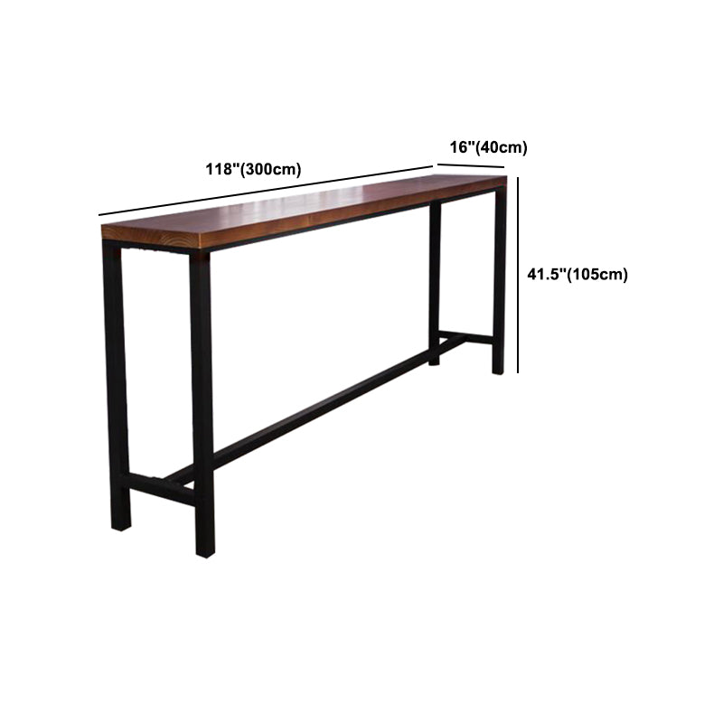 Industrial Trestle Pub Dining Set 1/2/5 Pieces Solid Wood Rectangle Bar Pub Table Set