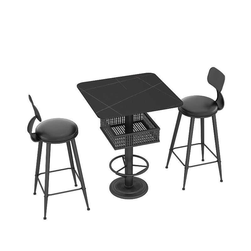 1/2/3/5 Pieces Contemporary Sintered Stone Pub Table Set Fixed Table Counter Table
