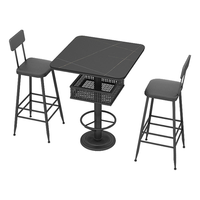 1/2/3/5 Pieces Contemporary Sintered Stone Pub Table Set Fixed Table Counter Table