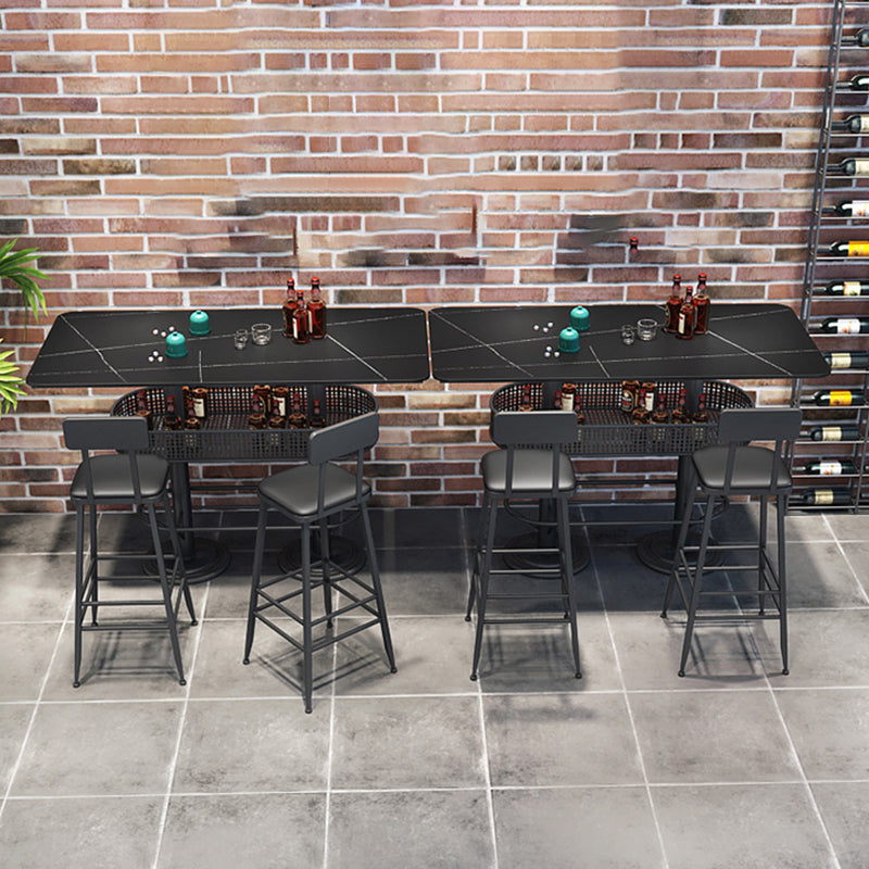 1/2/3/5 Pieces Contemporary Sintered Stone Pub Table Set Fixed Table Counter Table