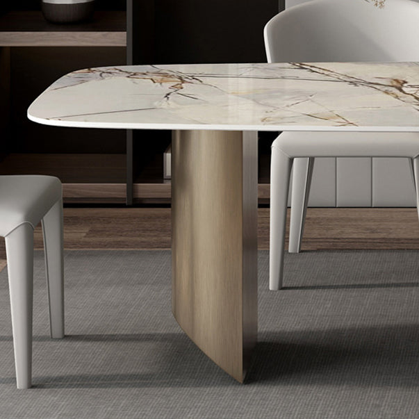 Luxurious 1/2/3/5/6 Pieces Rectangle Dining Set Sintered Stone Top Dinette Table Set