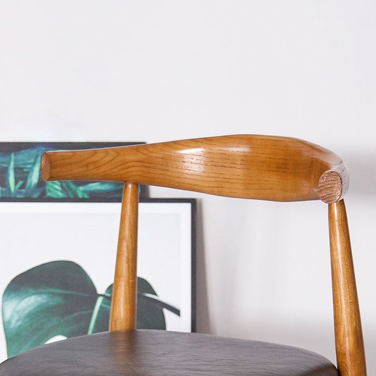 Solid Wood Dining Table Set 1/5 Pcs Industrial Dining Table with Cow Horn Chairs