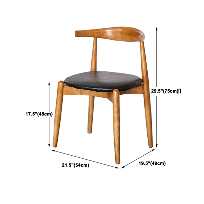 Solid Wood Dining Table Set 1/5 Pcs Industrial Dining Table with Cow Horn Chairs