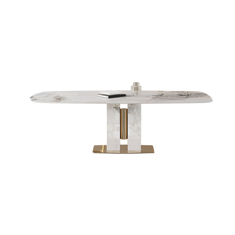 Contemporary Dining Set 1/4/5/7 Pcs Stone Dining Table with Upholstered Chairs