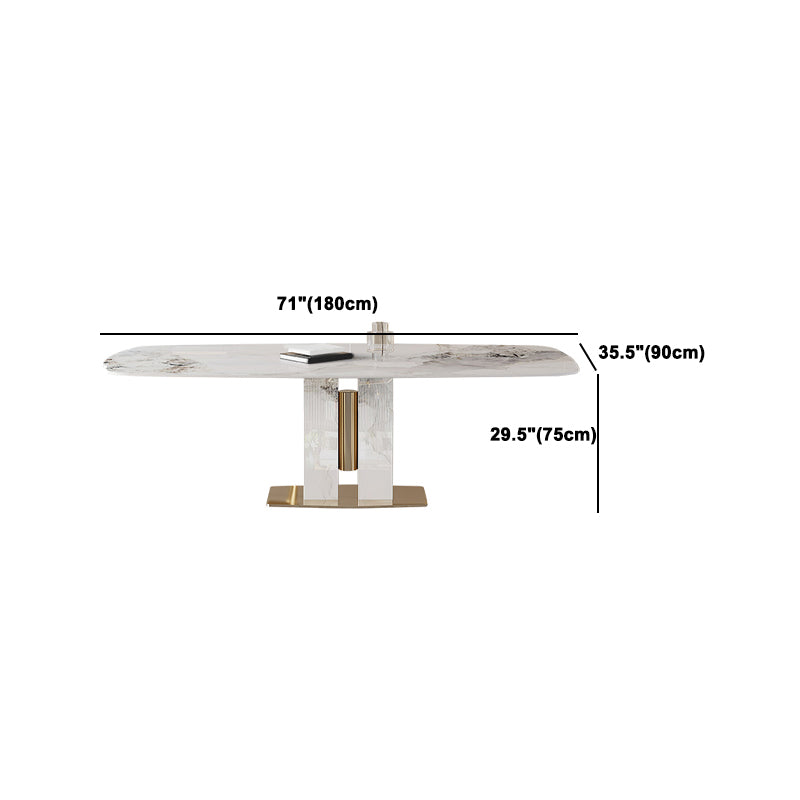 Contemporary Dining Set 1/4/5/7 Pcs Stone Dining Table with Upholstered Chairs