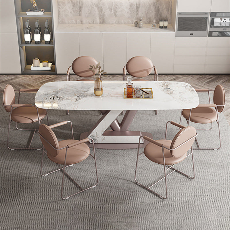 Nordic 1/5/7 Pieces Rectangle Dining Set Sintered Stone Top Dining Room Table Set