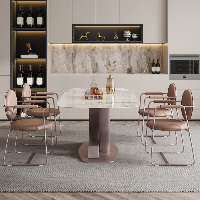 Nordic 1/5/7 Pieces Rectangle Dining Set Sintered Stone Top Dining Room Table Set