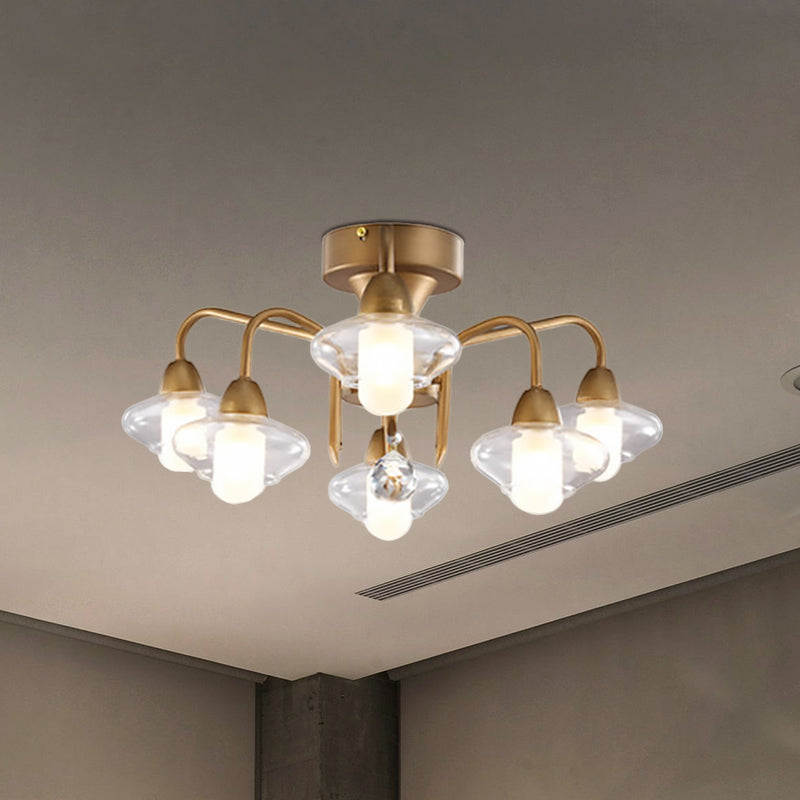 MODERNA COMPLETO DOPPIO GLOGO SEMI SEMI FLUSH LIGHT METALE A 6 LUCCHIO SUGGERIMENTO SUPPLIETTO