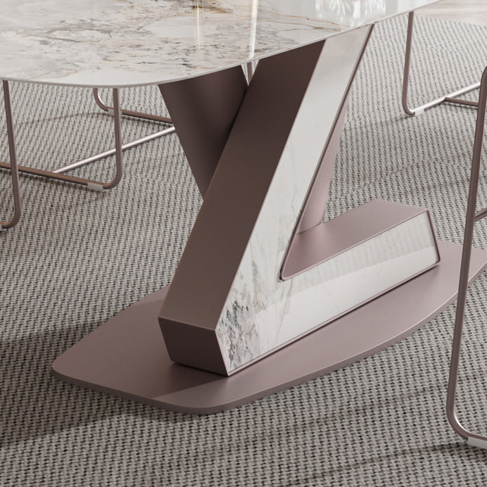 Nordic 1/5/7 Pieces Rectangle Dining Set Sintered Stone Top Dining Room Table Set