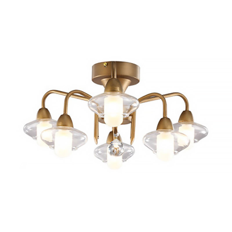 MODERNA COMPLETO DOPPIO GLOGO SEMI SEMI FLUSH LIGHT METALE A 6 LUCCHIO SUGGERIMENTO SUPPLIETTO