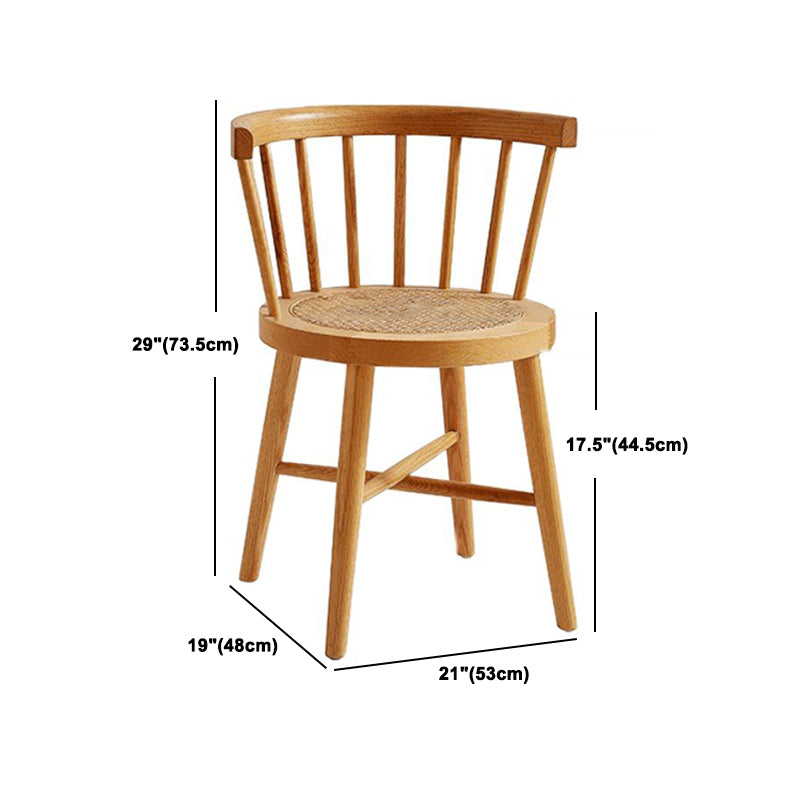 Solid Wood Dining Table Set 1/3/5 Pcs Round Dining Table with Windsor Chairs