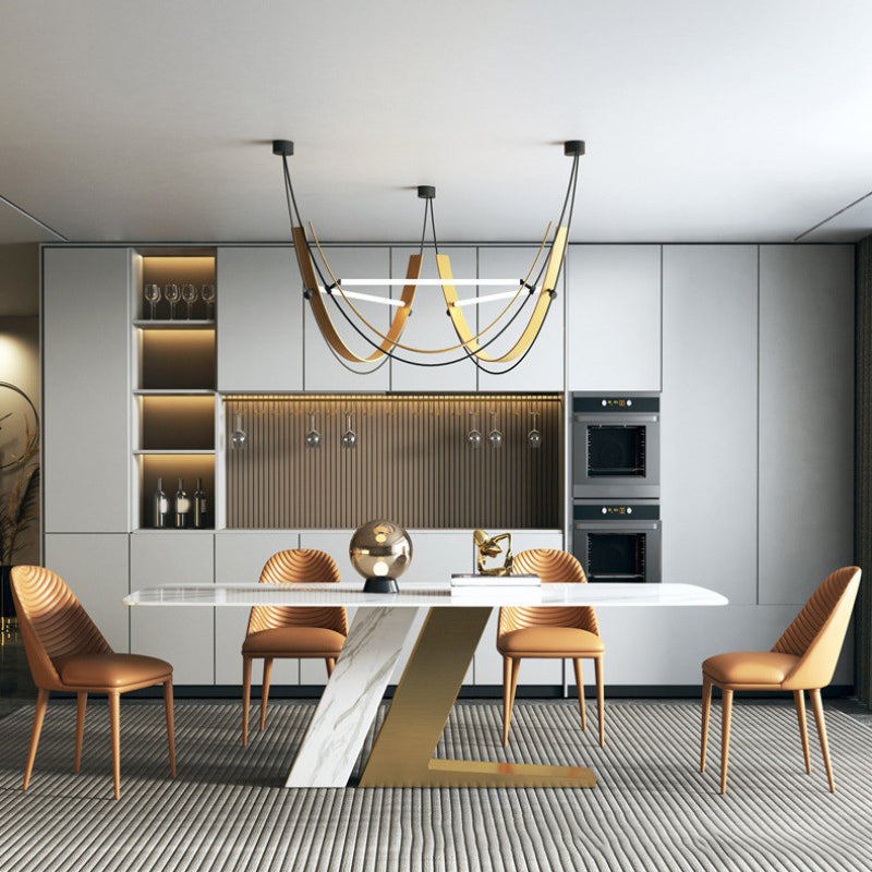 Modern 1/5/7 Pieces Rectangle Dining Set Sintered Stone Top Dinette Table Set