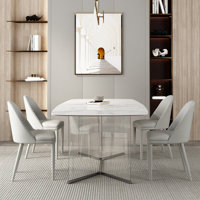 Contemporary Rectangle Sintered Stone Dining Table Set 1/3/4/5/6 Pieces Dining Set