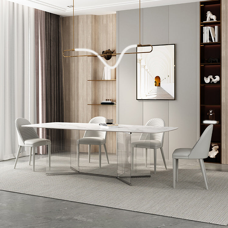 Contemporary Rectangle Sintered Stone Dining Table Set 1/3/4/5/6 Pieces Dining Set