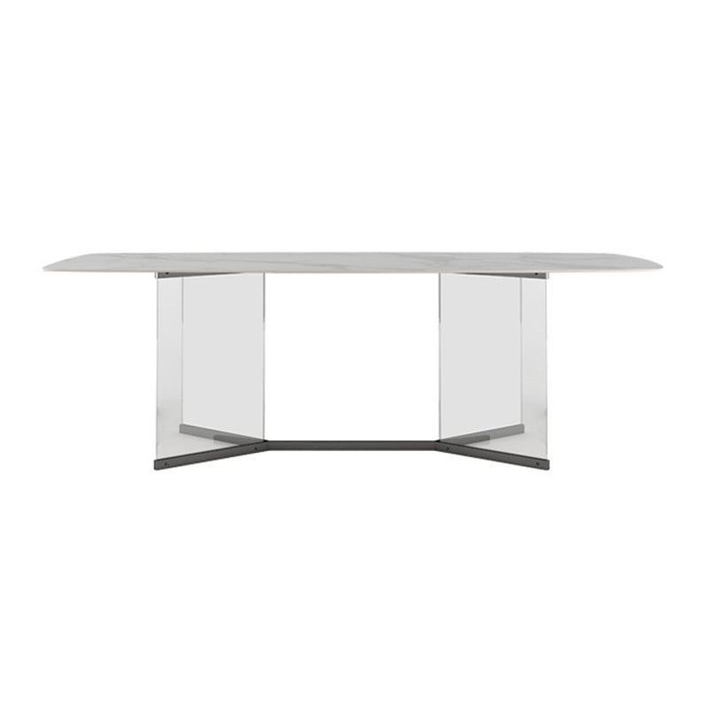 Contemporary Rectangle Sintered Stone Dining Table Set 1/3/4/5/6 Pieces Dining Set