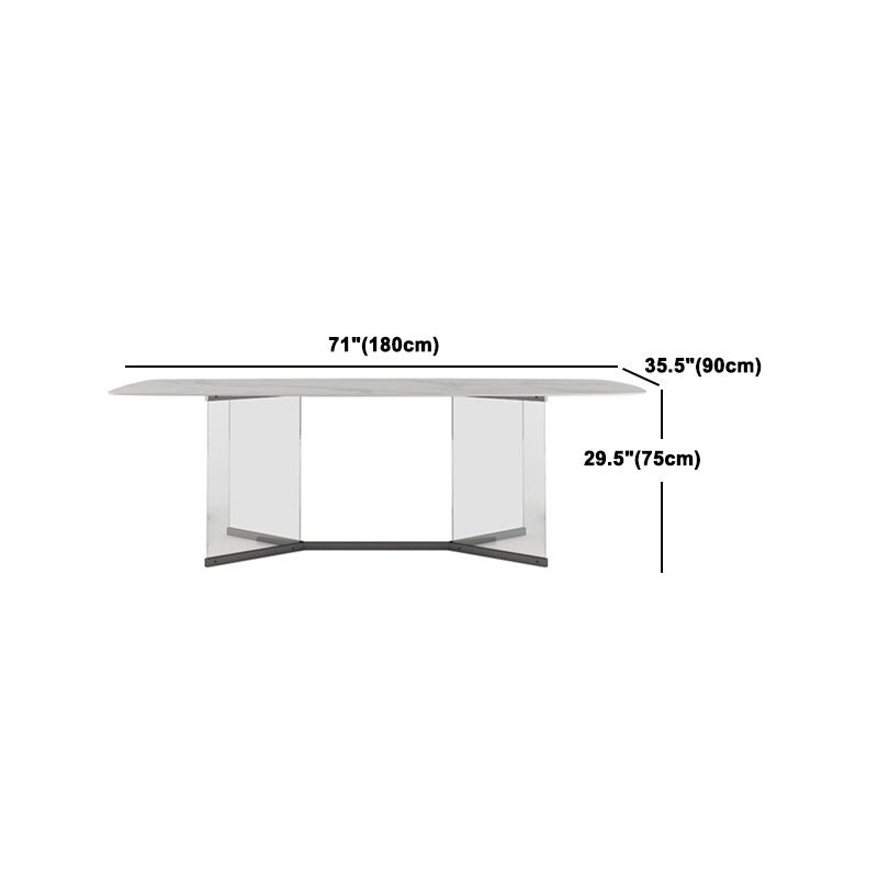 Contemporary Rectangle Sintered Stone Dining Table Set 1/3/4/5/6 Pieces Dining Set
