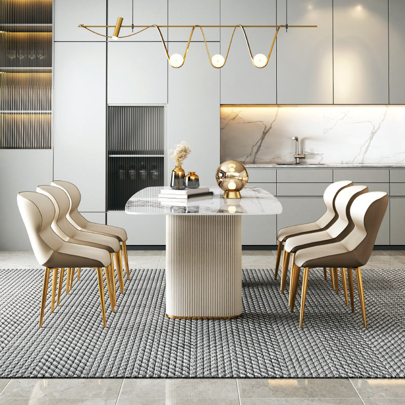 Designer Style Rectangle Dining Set 1/4/5/7 Pieces Sintered Stone Top Table Set