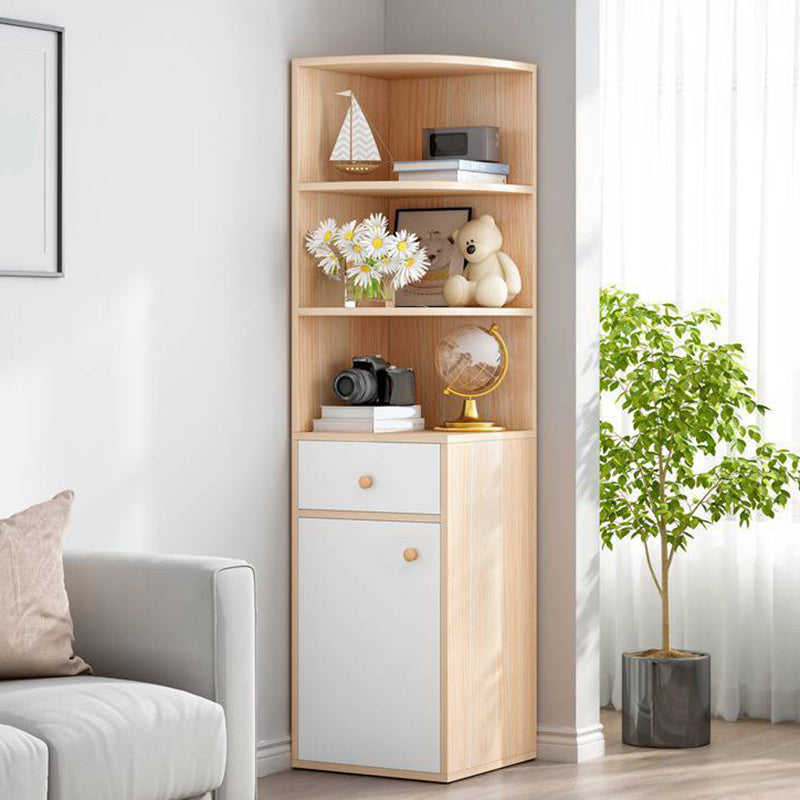 Modern Engineered Wood Book Shelf Corner Vertical Shelf Bookcase for Bedroom