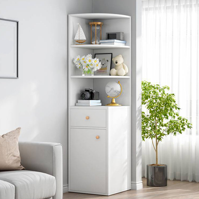 Modern Engineered Wood Book Shelf Corner Vertical Shelf Bookcase for Bedroom