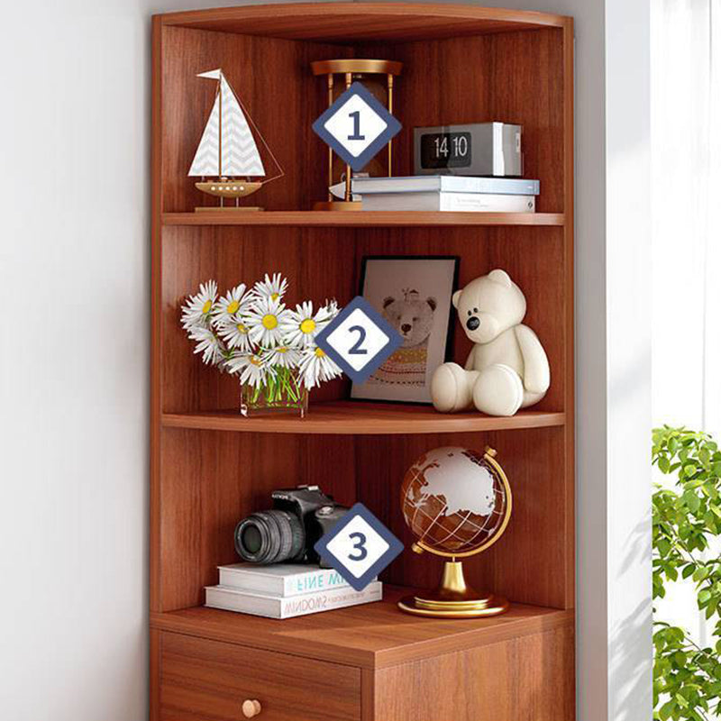 Modern Engineered Wood Book Shelf Corner Vertical Shelf Bookcase for Bedroom