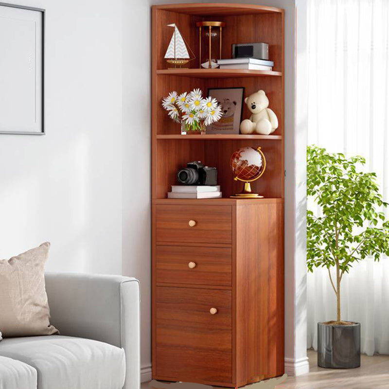 Modern Engineered Wood Book Shelf Corner Vertical Shelf Bookcase for Bedroom