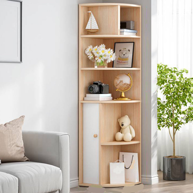 Modern Engineered Wood Book Shelf Corner Vertical Shelf Bookcase for Bedroom