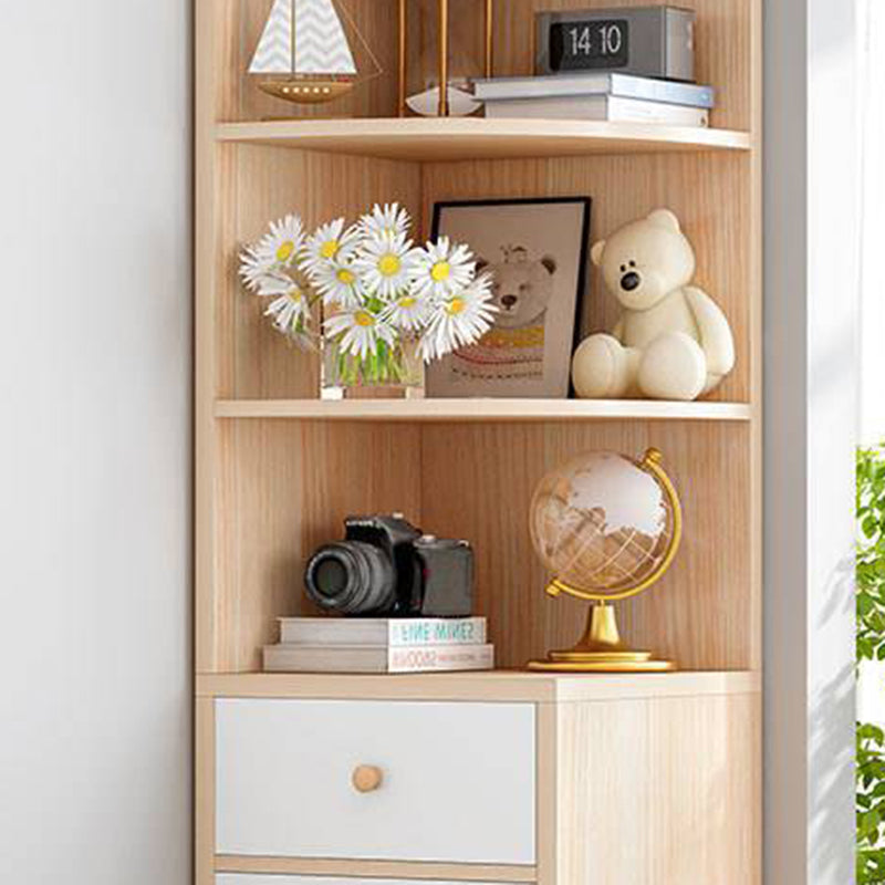Modern Engineered Wood Book Shelf Corner Vertical Shelf Bookcase for Bedroom