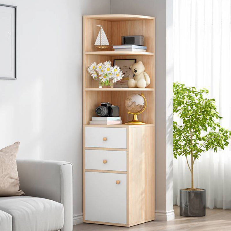 Modern Engineered Wood Book Shelf Corner Vertical Shelf Bookcase for Bedroom