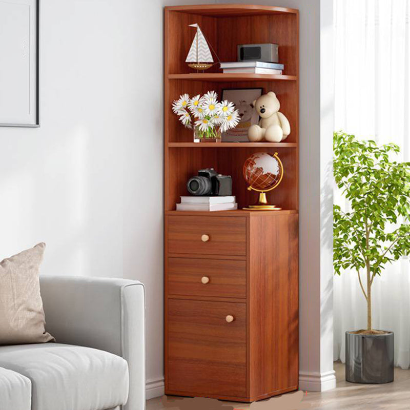 Modern Engineered Wood Book Shelf Corner Vertical Shelf Bookcase for Bedroom