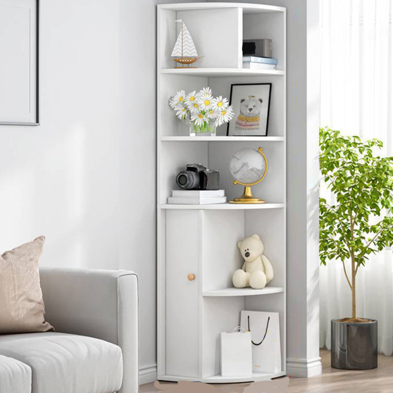 Modern Engineered Wood Book Shelf Corner Vertical Shelf Bookcase for Bedroom