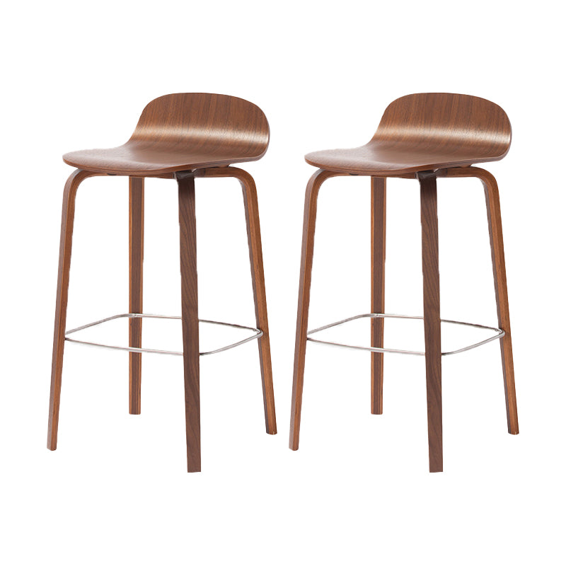 Contemporary Beech Wood Bar Stool Low Back Stool for Living Room
