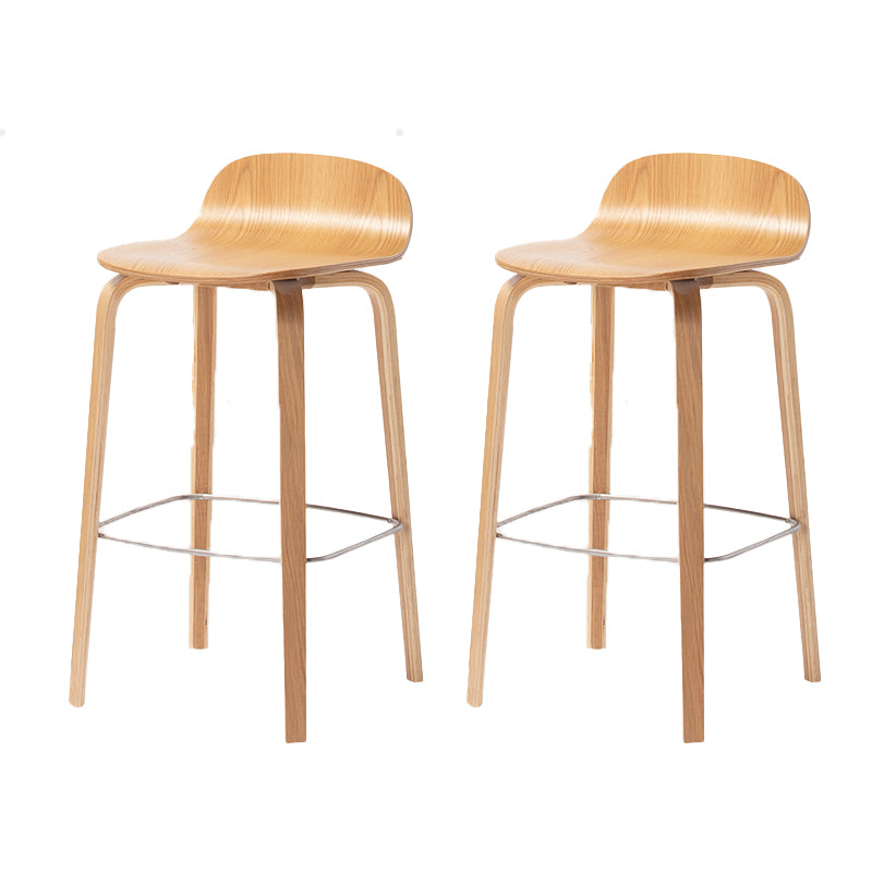 Contemporary Beech Wood Bar Stool Low Back Stool for Living Room