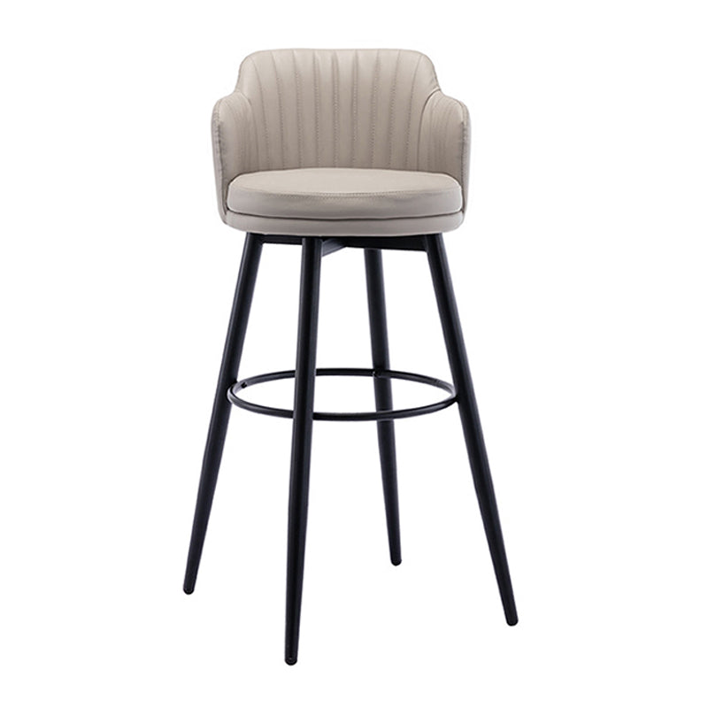 Contemporary Swivel Bar Stool Upholstered Leather Stools with Footrest