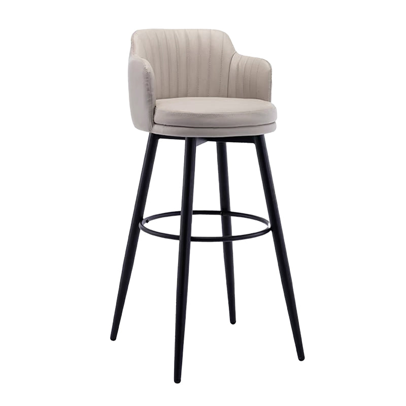 Contemporary Swivel Bar Stool Upholstered Leather Stools with Footrest