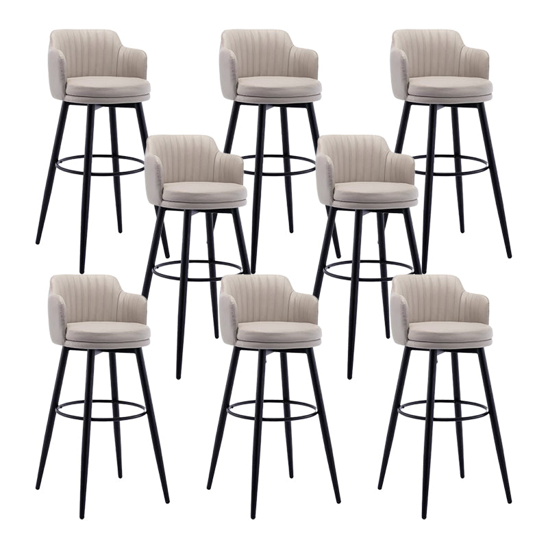 Contemporary Swivel Bar Stool Upholstered Leather Stools with Footrest
