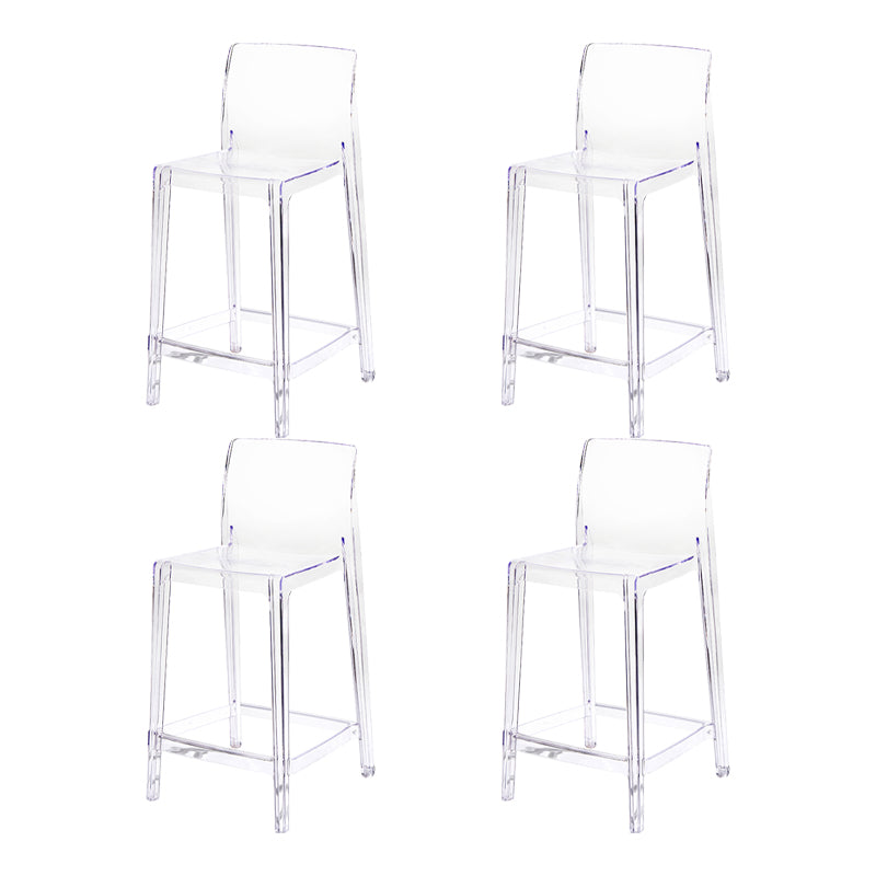 Contemporary Acrylic Low Back Bar Stool Armless Counter Height Stool for Living Room