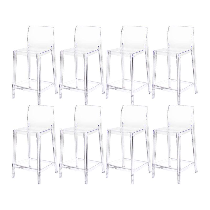 Contemporary Acrylic Low Back Bar Stool Armless Counter Height Stool for Living Room