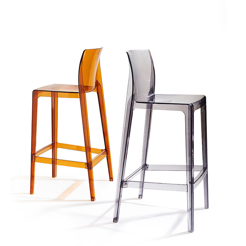 Contemporary Acrylic Low Back Bar Stool Armless Counter Height Stool for Living Room