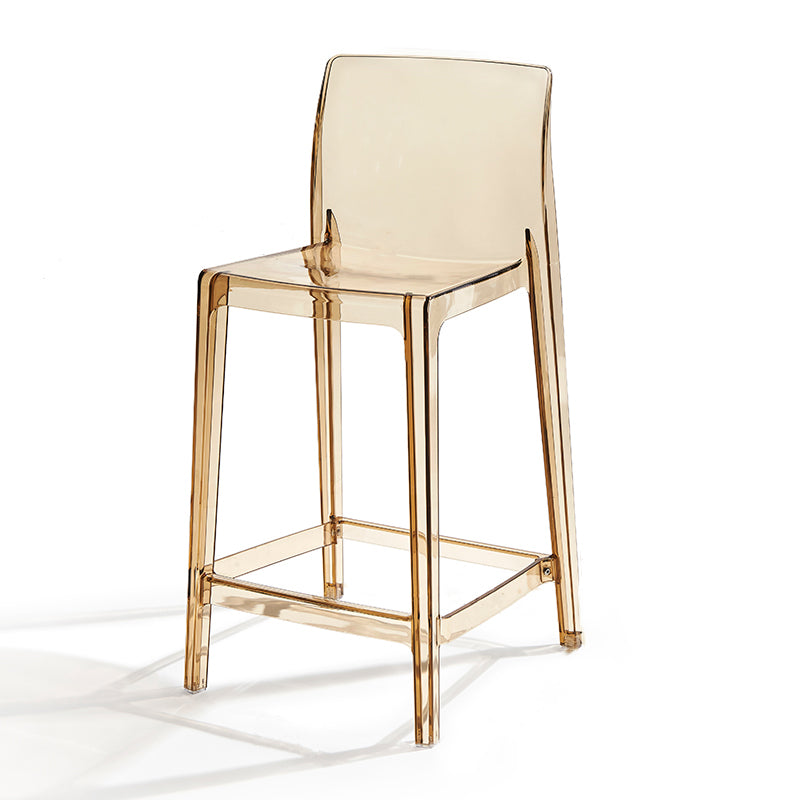 Contemporary Acrylic Low Back Bar Stool Armless Counter Height Stool for Living Room