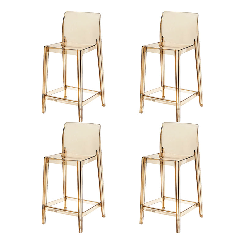 Contemporary Acrylic Low Back Bar Stool Armless Counter Height Stool for Living Room