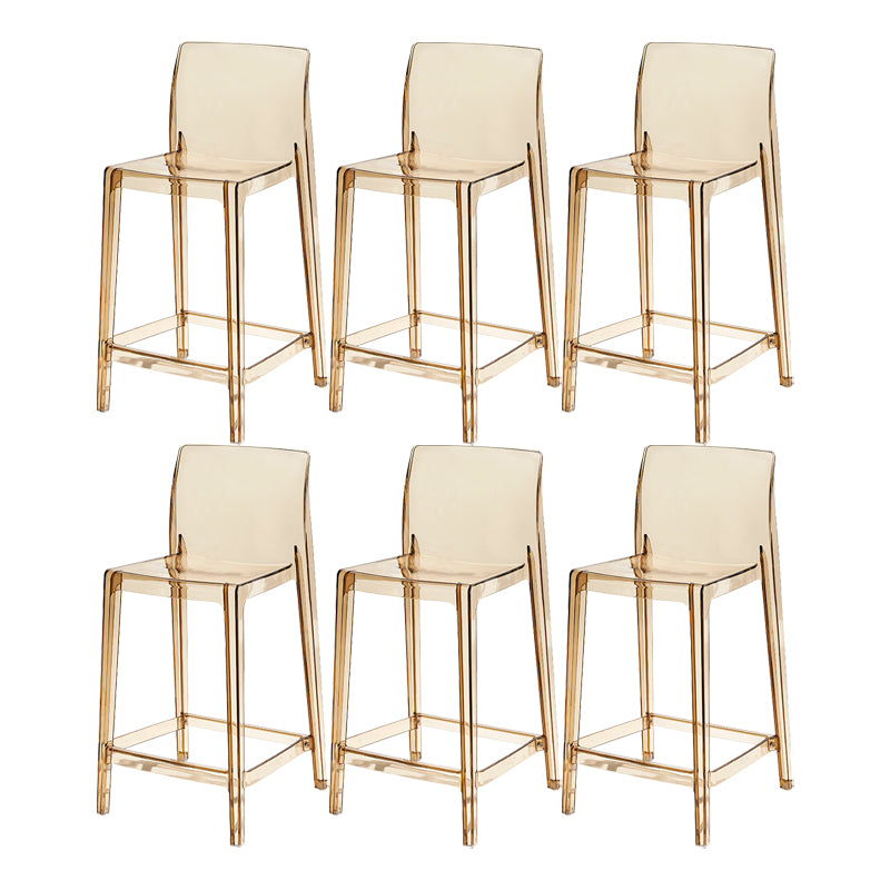 Contemporary Acrylic Low Back Bar Stool Armless Counter Height Stool for Living Room