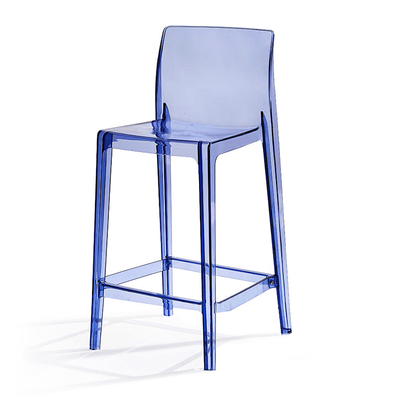 Contemporary Acrylic Low Back Bar Stool Armless Counter Height Stool for Living Room