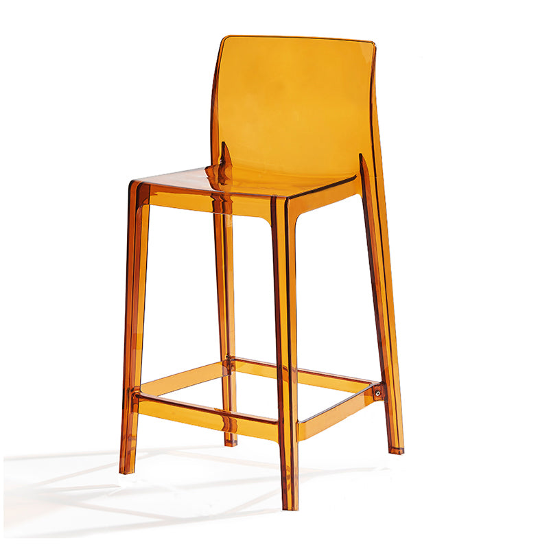Contemporary Acrylic Low Back Bar Stool Armless Counter Height Stool for Living Room
