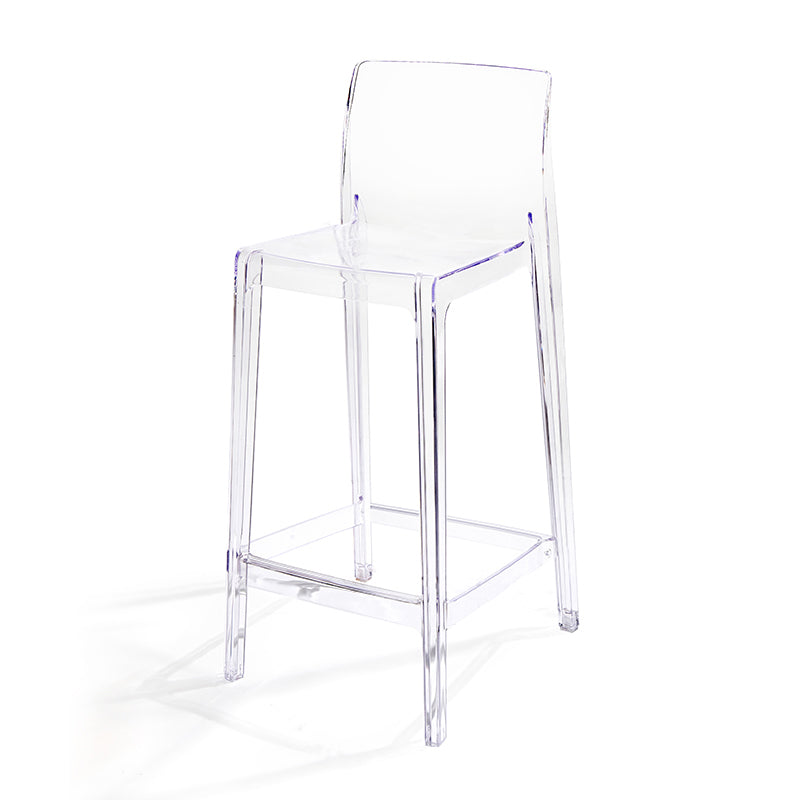 Contemporary Acrylic Low Back Bar Stool Armless Counter Height Stool for Living Room