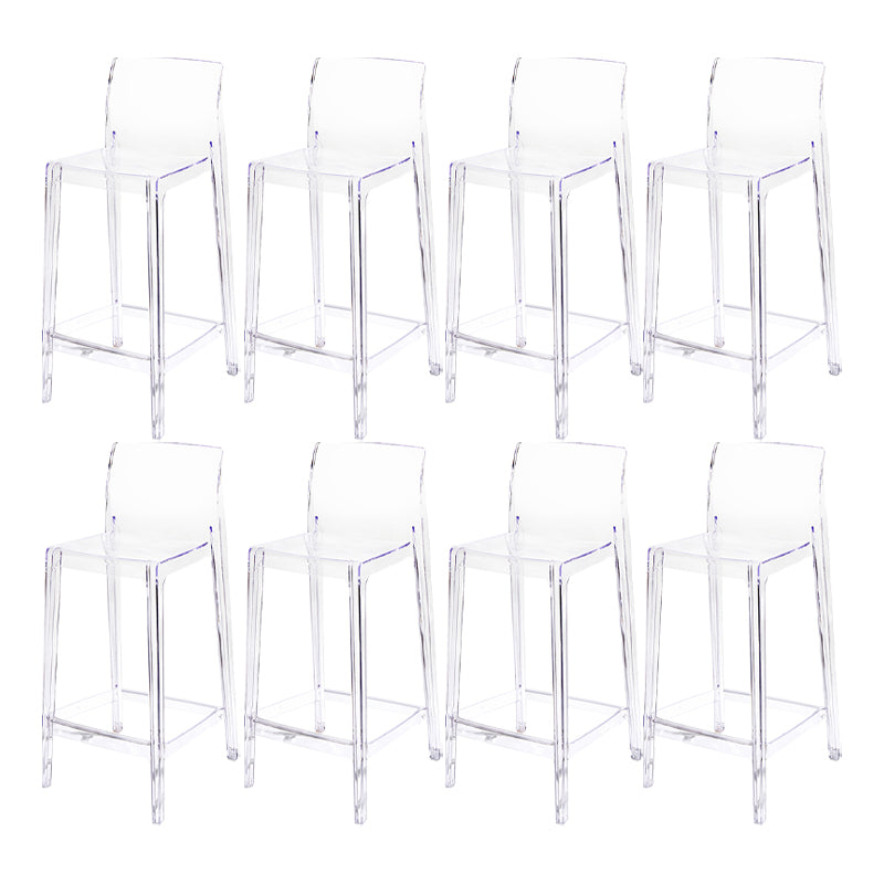 Contemporary Acrylic Low Back Bar Stool Armless Counter Height Stool for Living Room