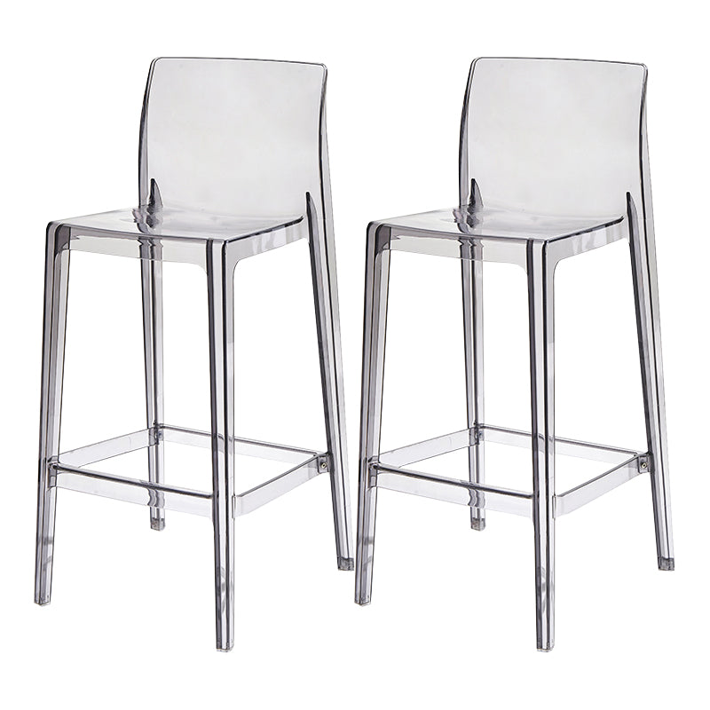 Contemporary Acrylic Low Back Bar Stool Armless Counter Height Stool for Living Room